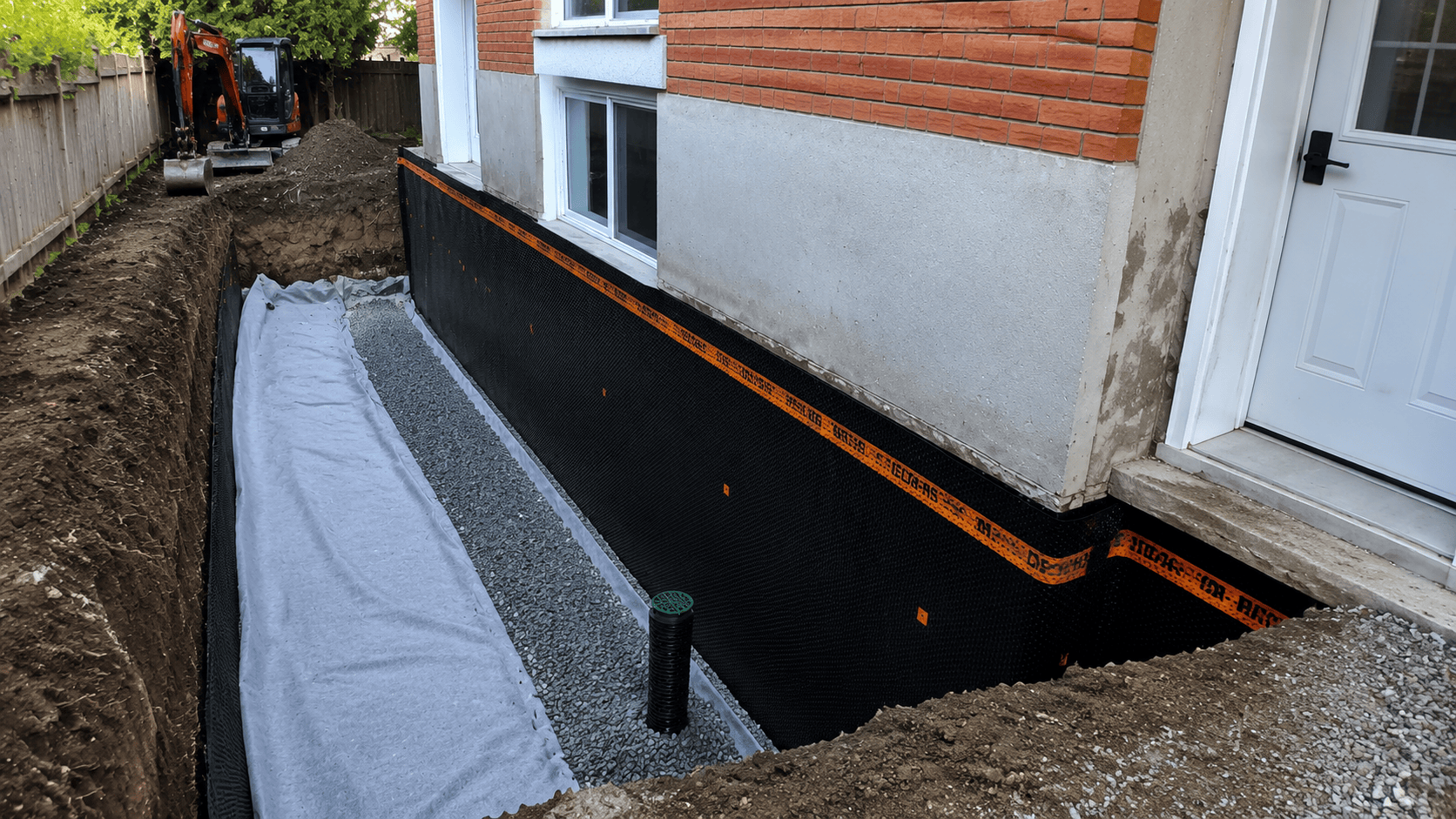 Imperméabilisation de fondation — chantier Montréal